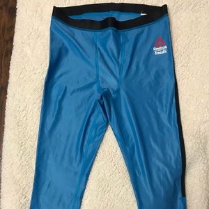 Reebok CrossFit shiny blue Capri Leggings .
